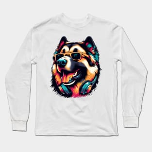 Anatolian Shepherd Smiling DJ in Japanese Art Long Sleeve T-Shirt